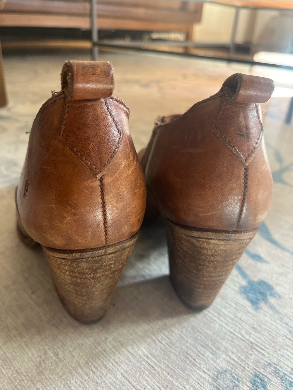 Frye Brown Leather Western Ankle Boots - Picture 5 of 8